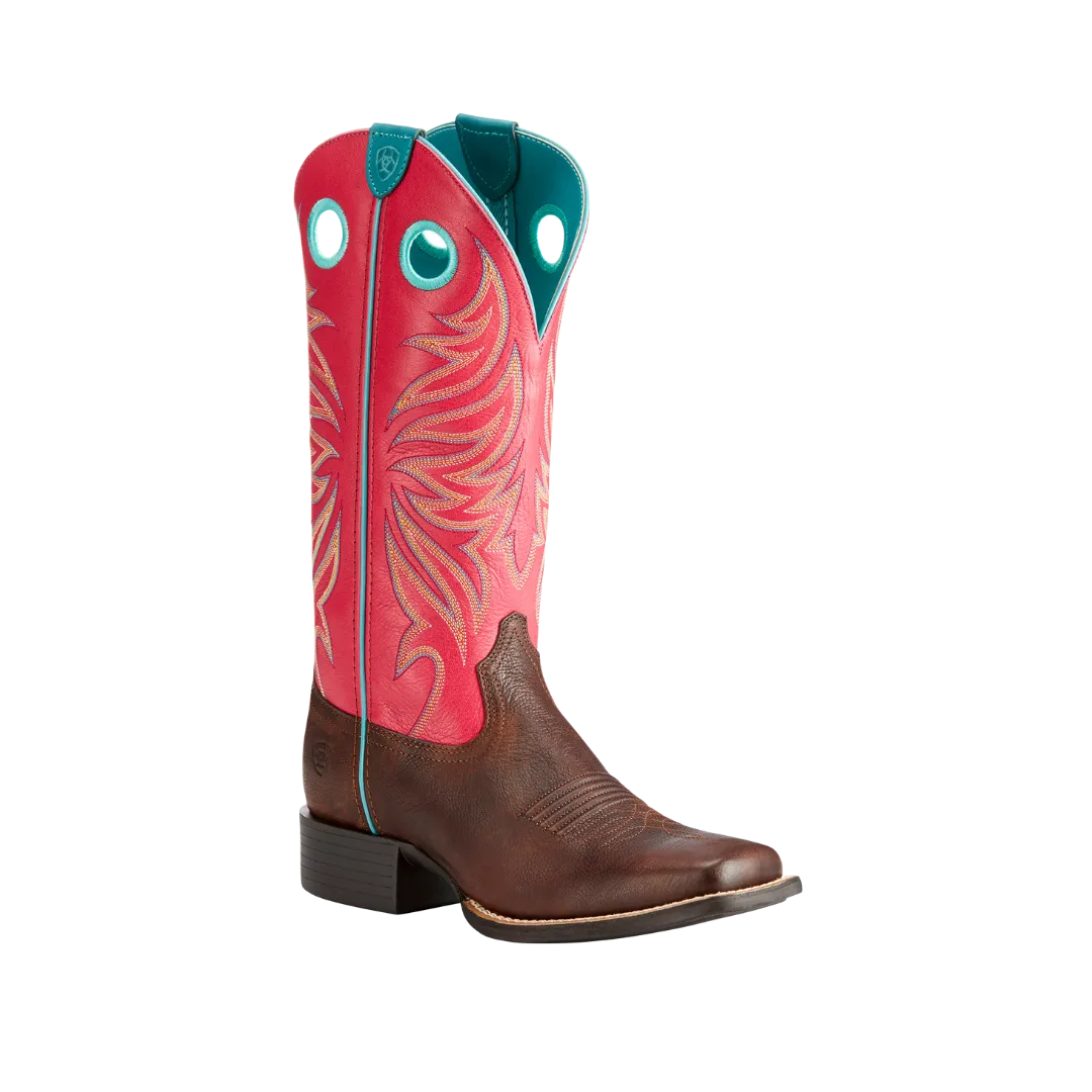 Ariat Women's Round Up Ryder Yukon Chocolate & Magenta Boots