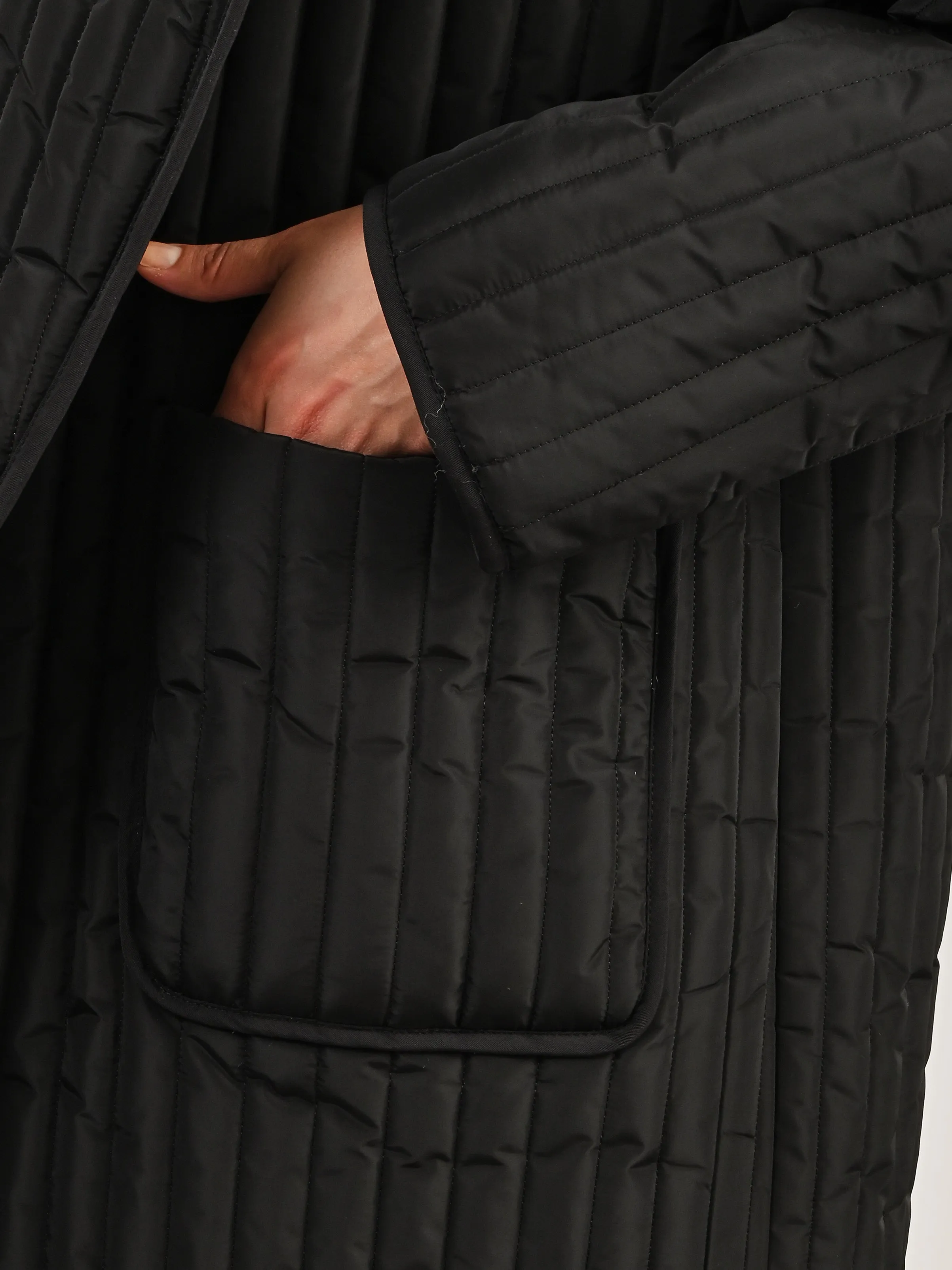 Black Quilted Overcoat