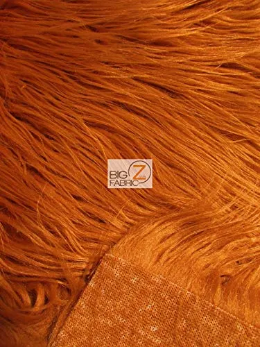 Brown Solid Mongolian Long Pile Faux Fur Fabric / Sold By The Yard