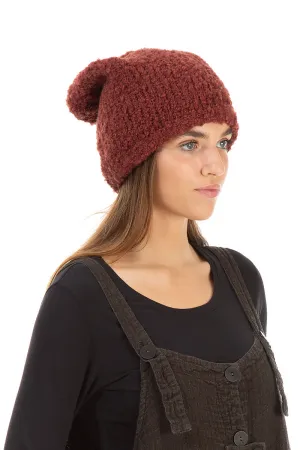 Burnt Brick Alpaca Wool Beanie Hat