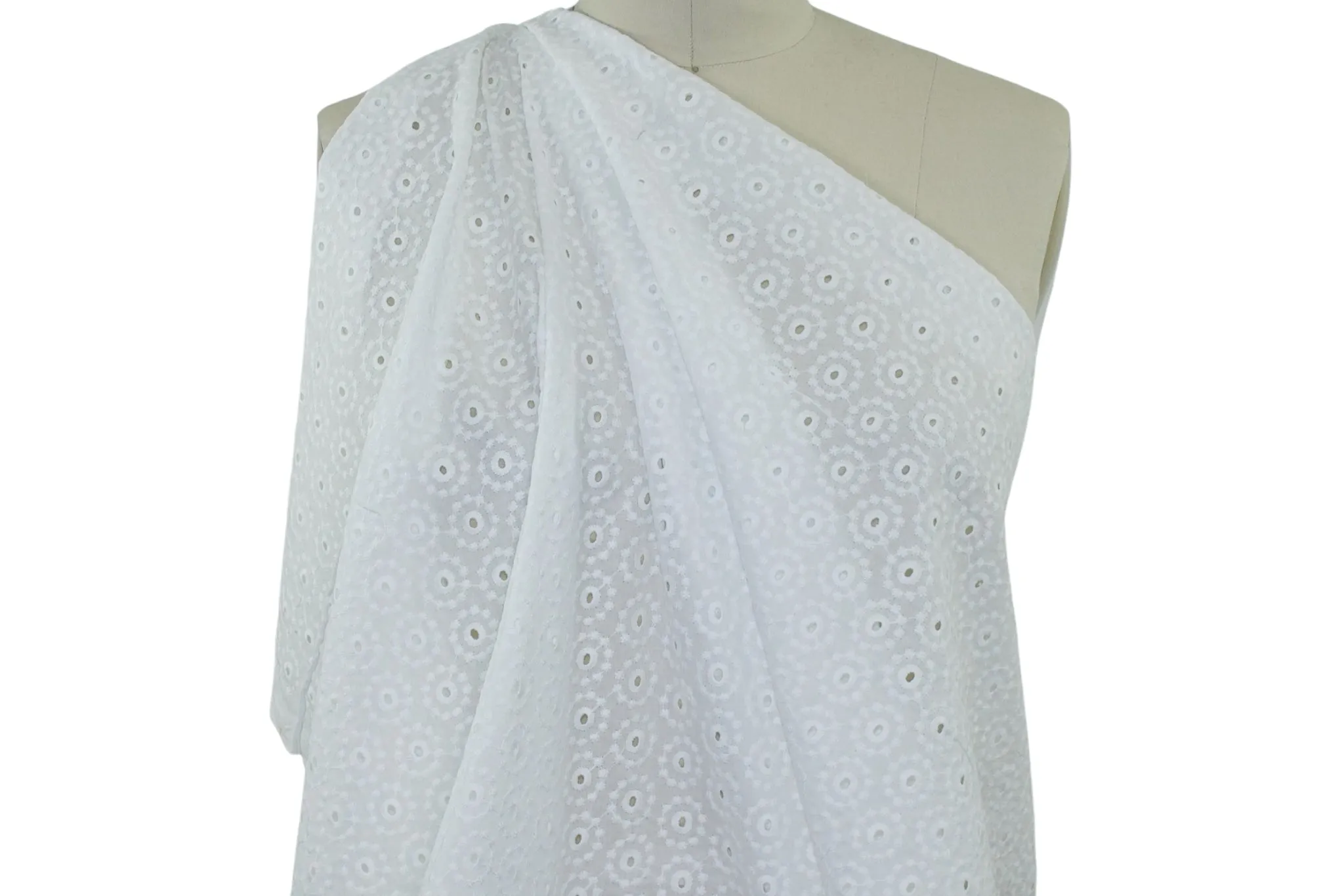 Circlé Pattern Broderie Anglaise - White