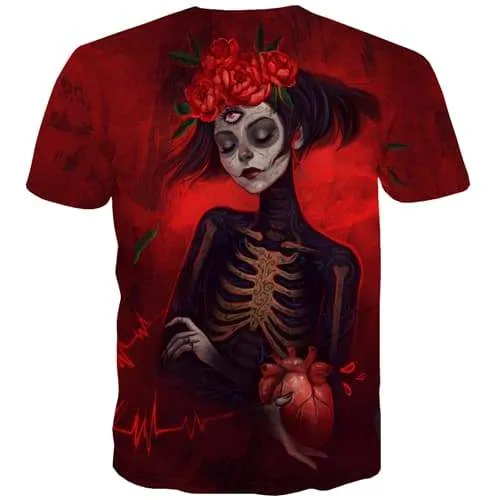 Clown T-shirt Men Skeleton Shirt Print Cosplay T shirts Funny Funny Tshirt Anime Flower T-shirts Graphic Short Sleeve T shirts