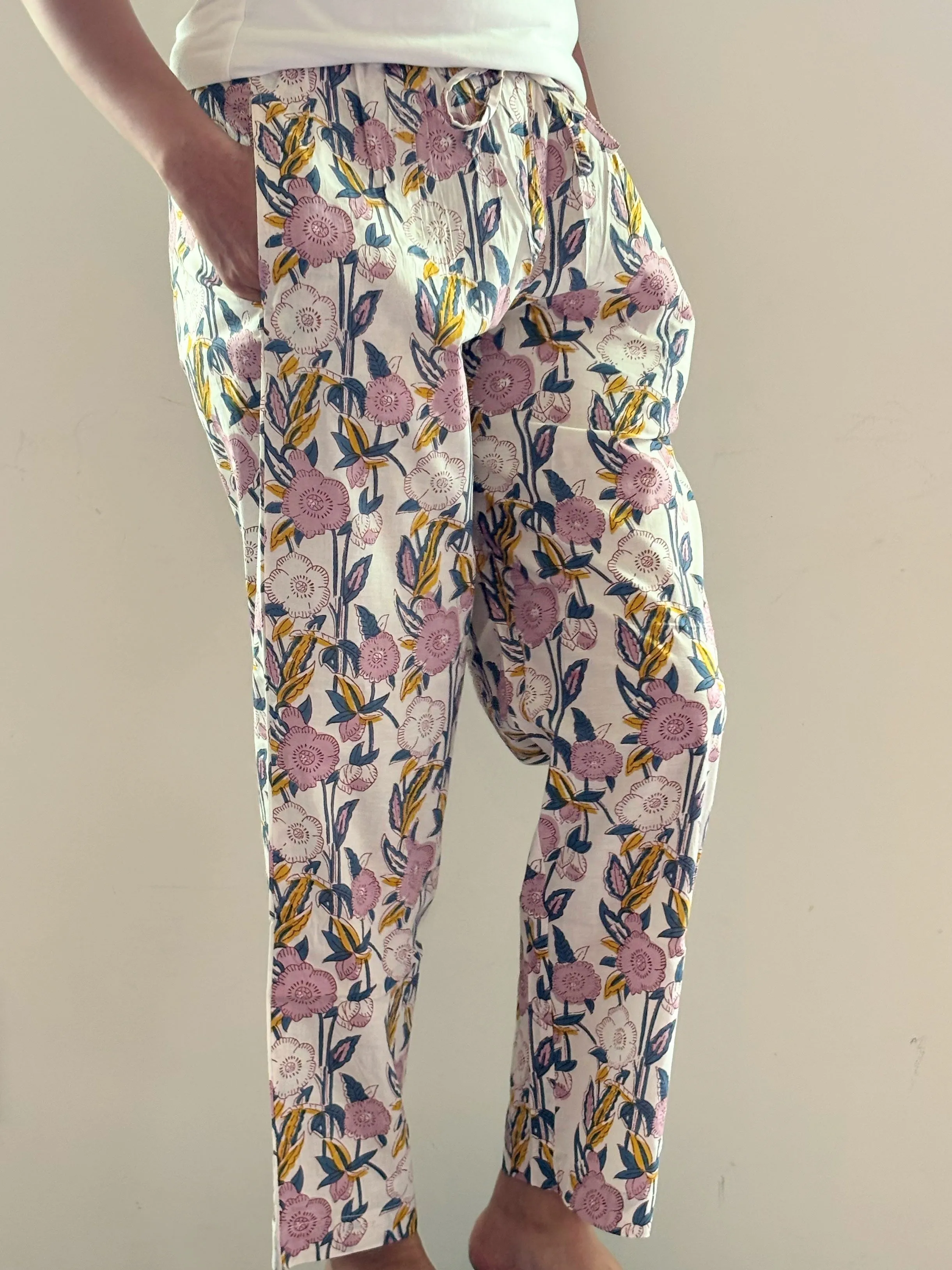 Cotton Pajama Pants Women - Blooming Breeze