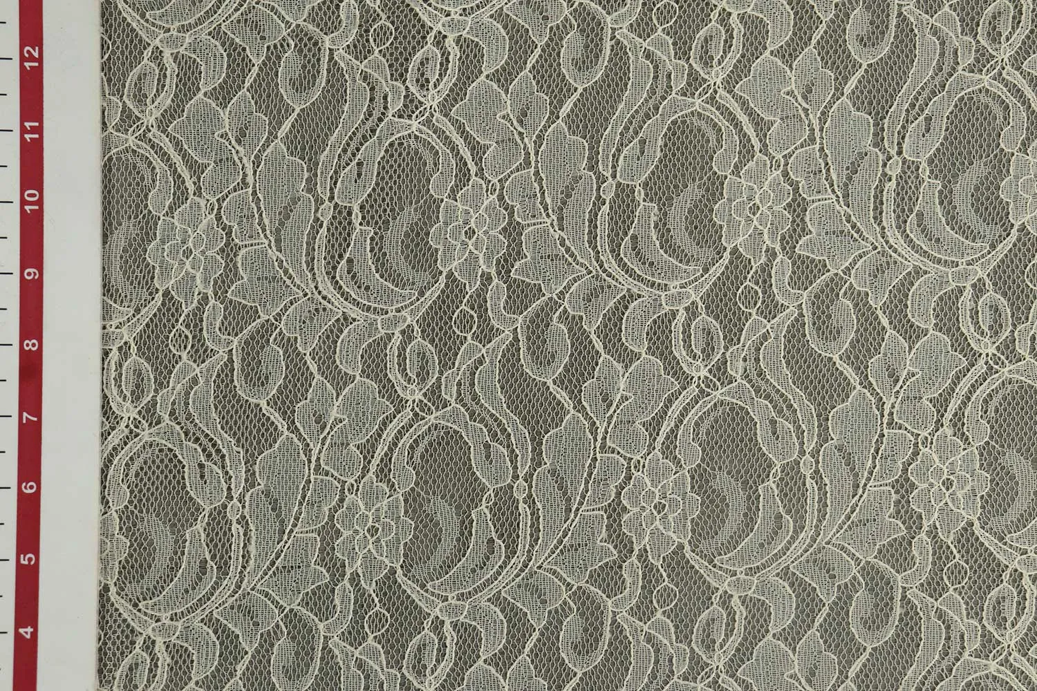 Cream Floral Lace Polyester Fabric