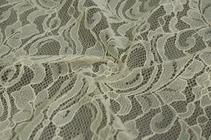 Cream Floral Lace Polyester Fabric