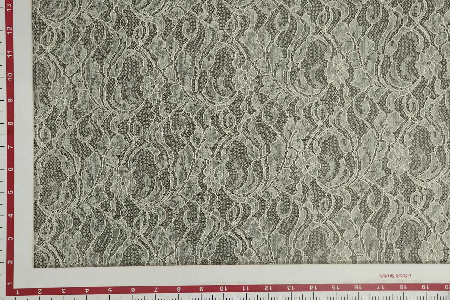 Cream Floral Lace Polyester Fabric