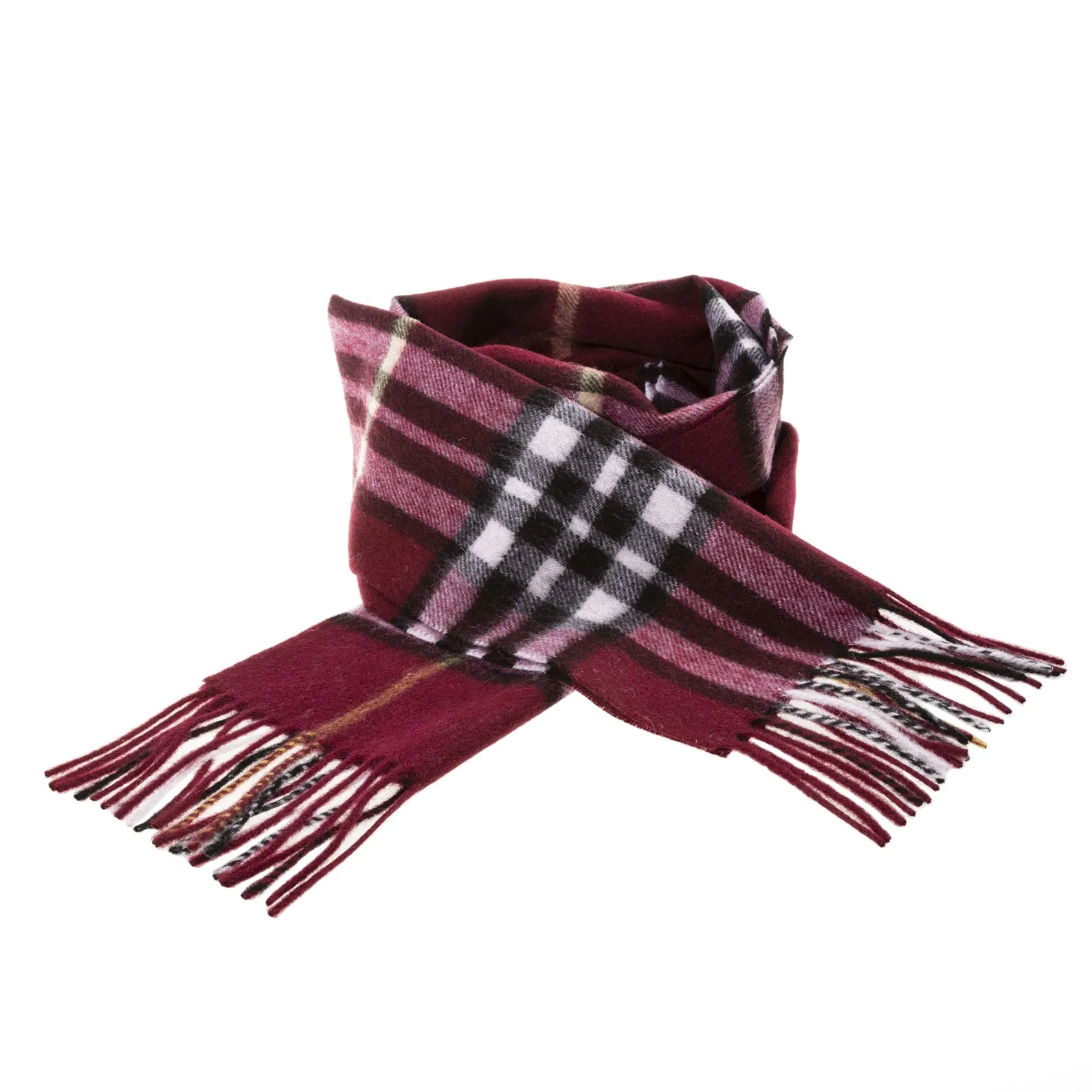 Edinburgh 100% Lambswool Scarf  Enlarged Off Ctr Scotty Thom Cabernet