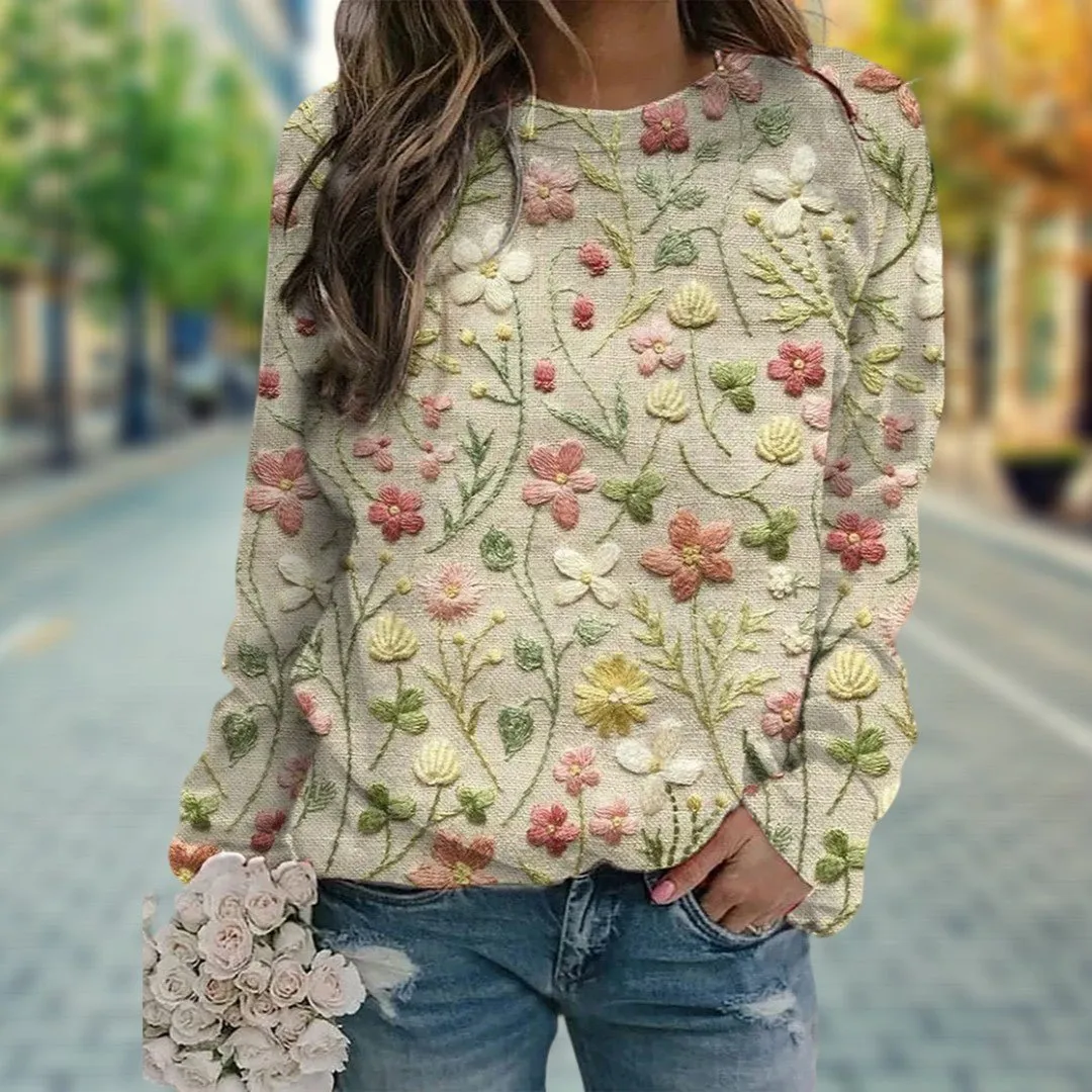 Embroidered Floral Sweater