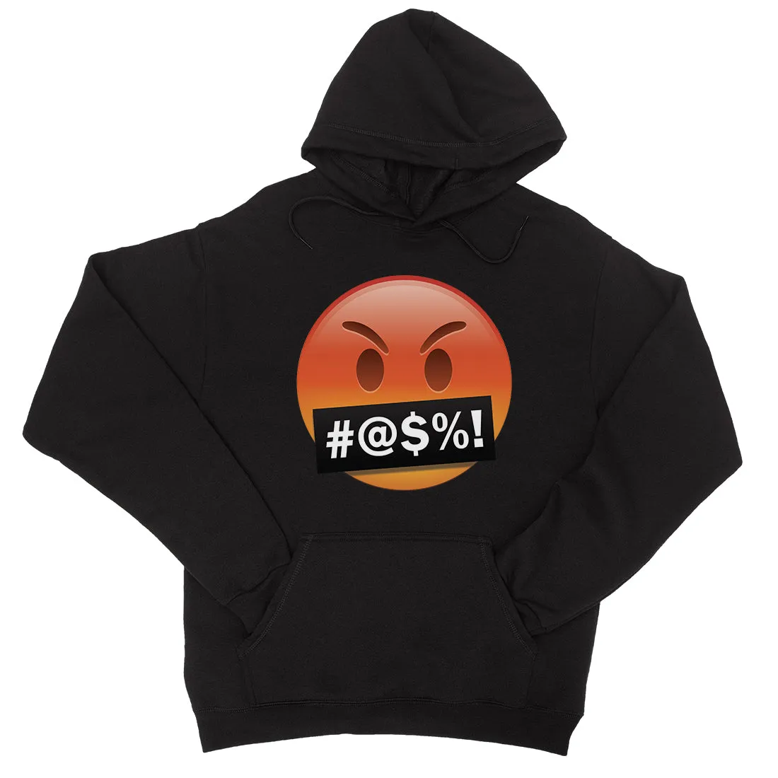 Emoji-Angry Unisex Pullover Hoodie Mad Unhappy Irritated Sensitive