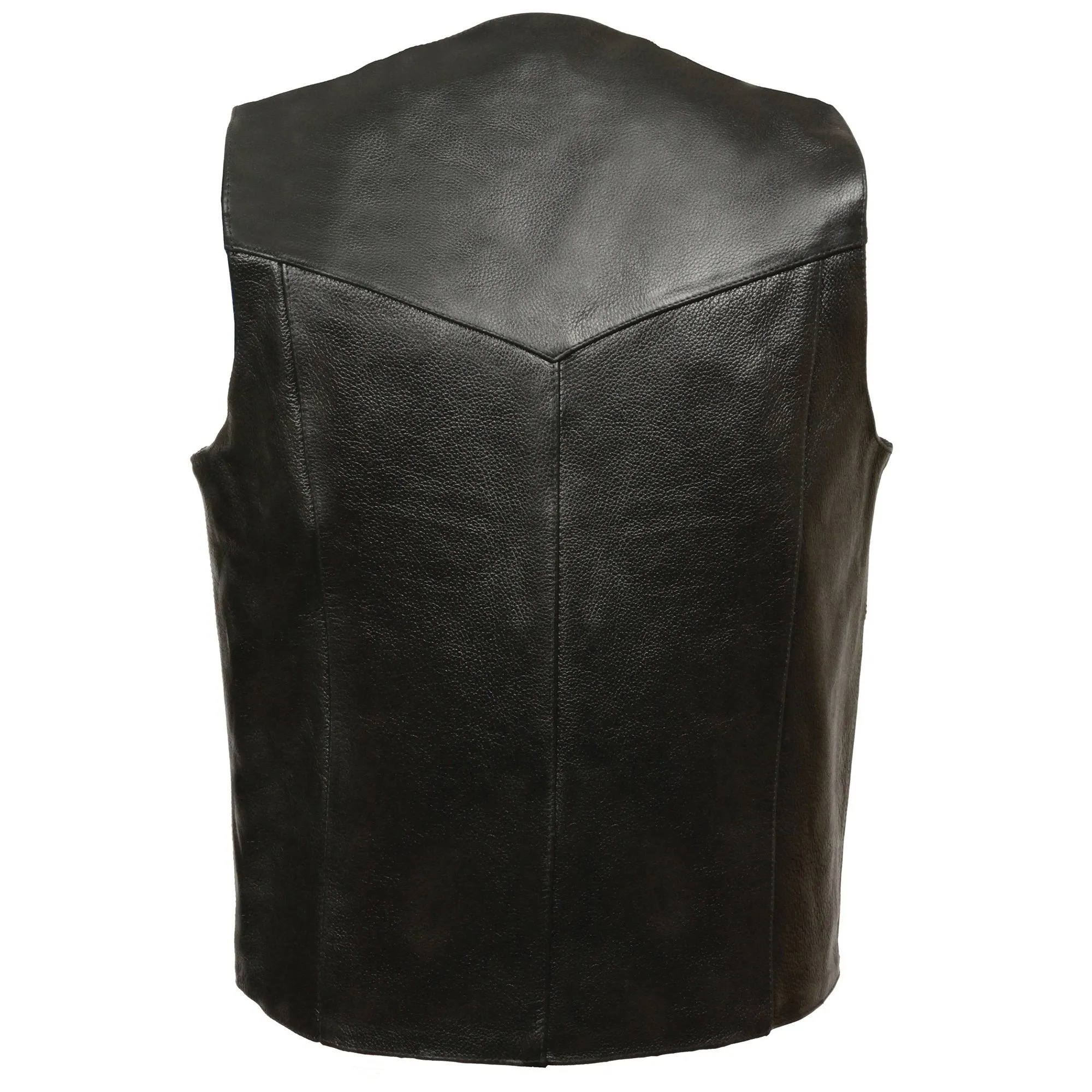 Event Leather-EL1310GO-Men's Black Classic Snap Front Biker Vest