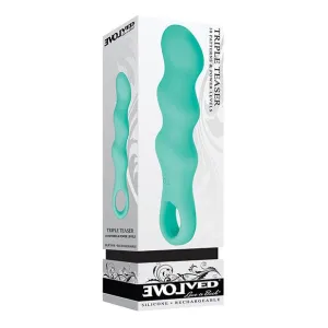 Evolved - Triple Teaser Silicone Rechargeable Vibrator (Teal)