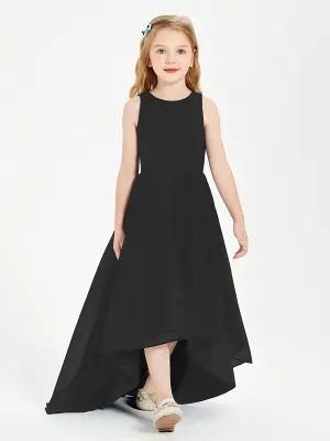 Exquisite Asymmetrical Junior Bridesmaid Dresses Scoop Neck Black