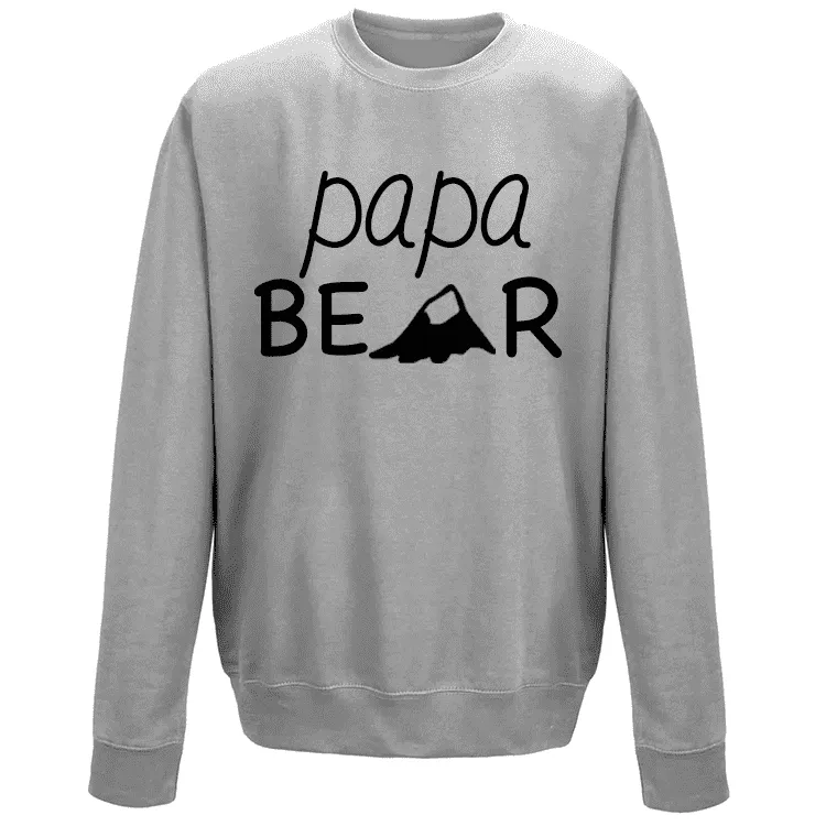 Family Matching Grey Bear Crew Sweaters (MRK X)