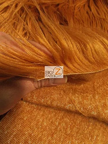 Faux Fake Fur Solid Mongolian Long Pile Fabric / Caramel / Ecoshag 15 Yard Bolt