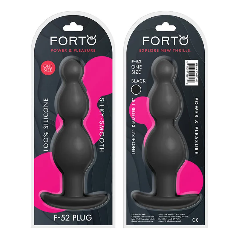 Forto F-52 Cone Beads Silicone Anal Plug Black