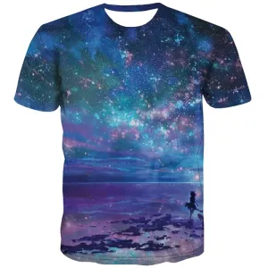 Galaxy T shirts Men Love Tshirts Novelty Space T-shirts 3d Universe Tshirt Anime