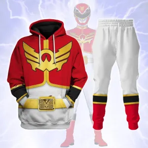 Gearhomie Megaforce Red Ranger Hoodies Sweatshirt T-shirt Hawaiian Sweatpants