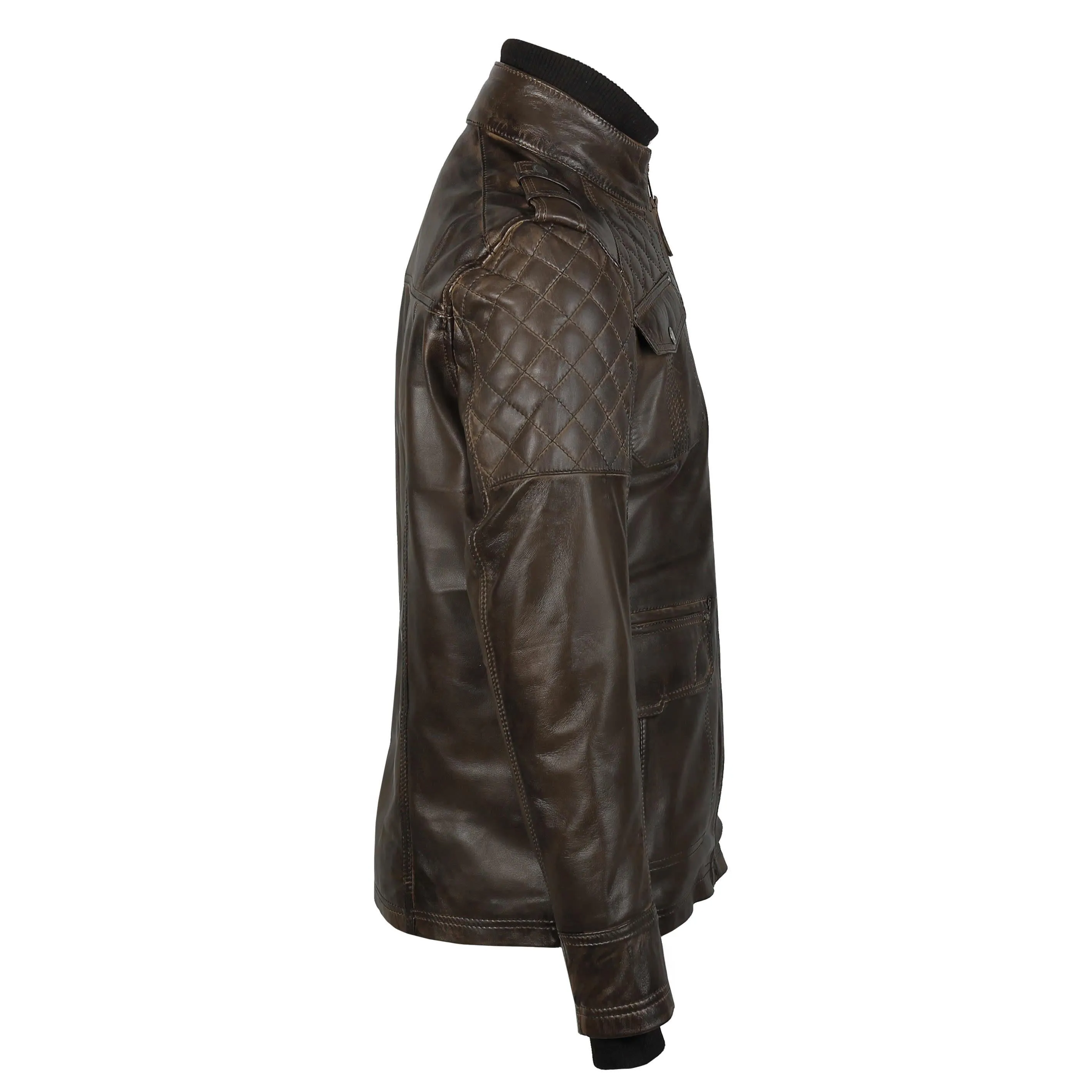 Genuine leather jacket, Classic motorcycle jacket, riding jacket, Light weight coat