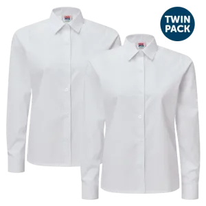 Girls Long Sleeve School Shirts 2 Pack