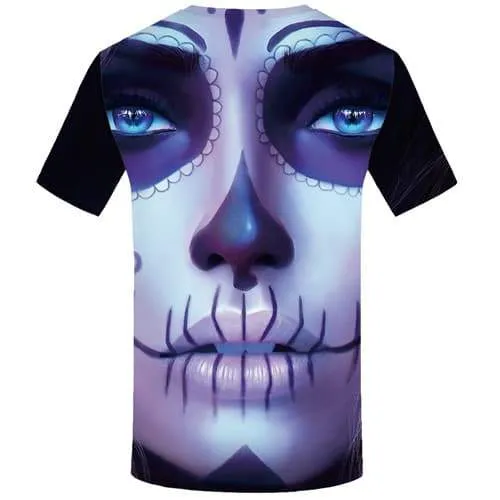 Graffiti T shirts Men Poker T shirts Funny Skull T-shirts 3d Character Tshirts Novelty Cosplay Tshirt Anime Short Sleeve Hip hop