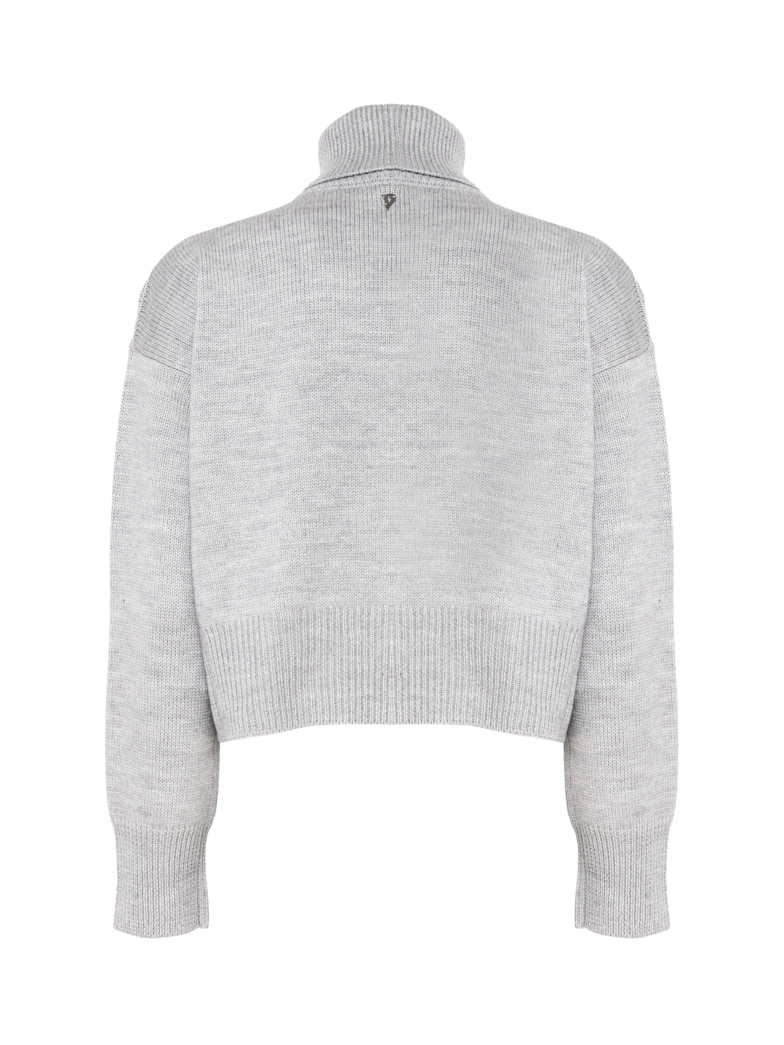 Grey Wool Turtleneck Sweater