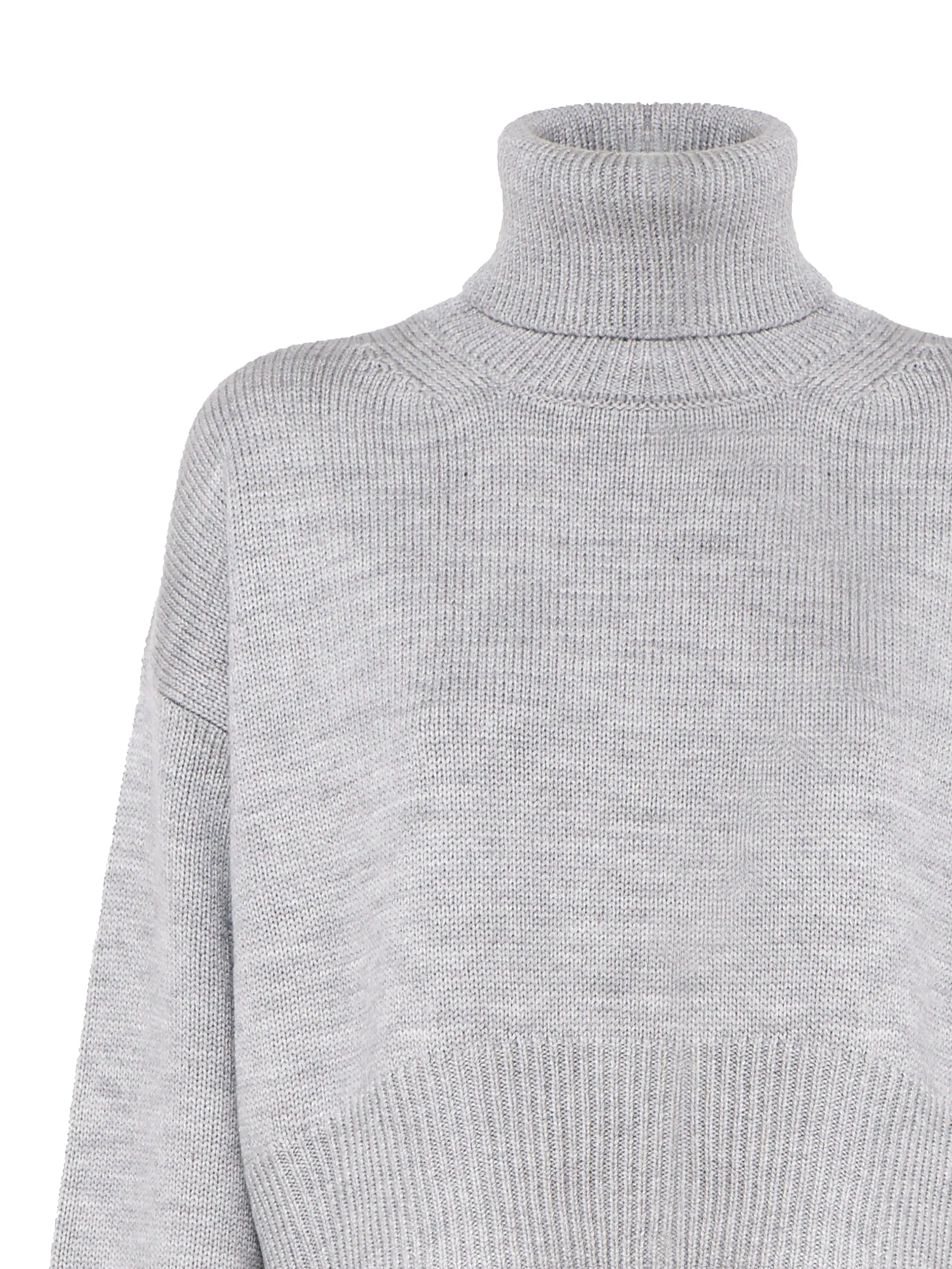 Grey Wool Turtleneck Sweater