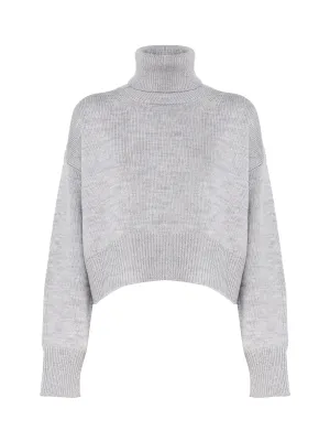 Grey Wool Turtleneck Sweater