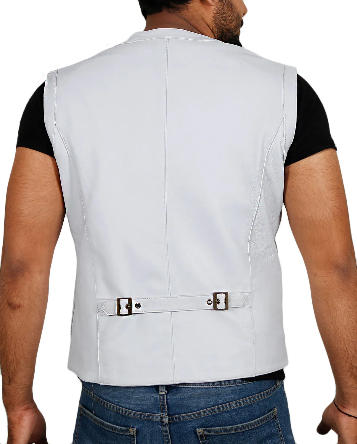 Halion Leather Trucker Vest