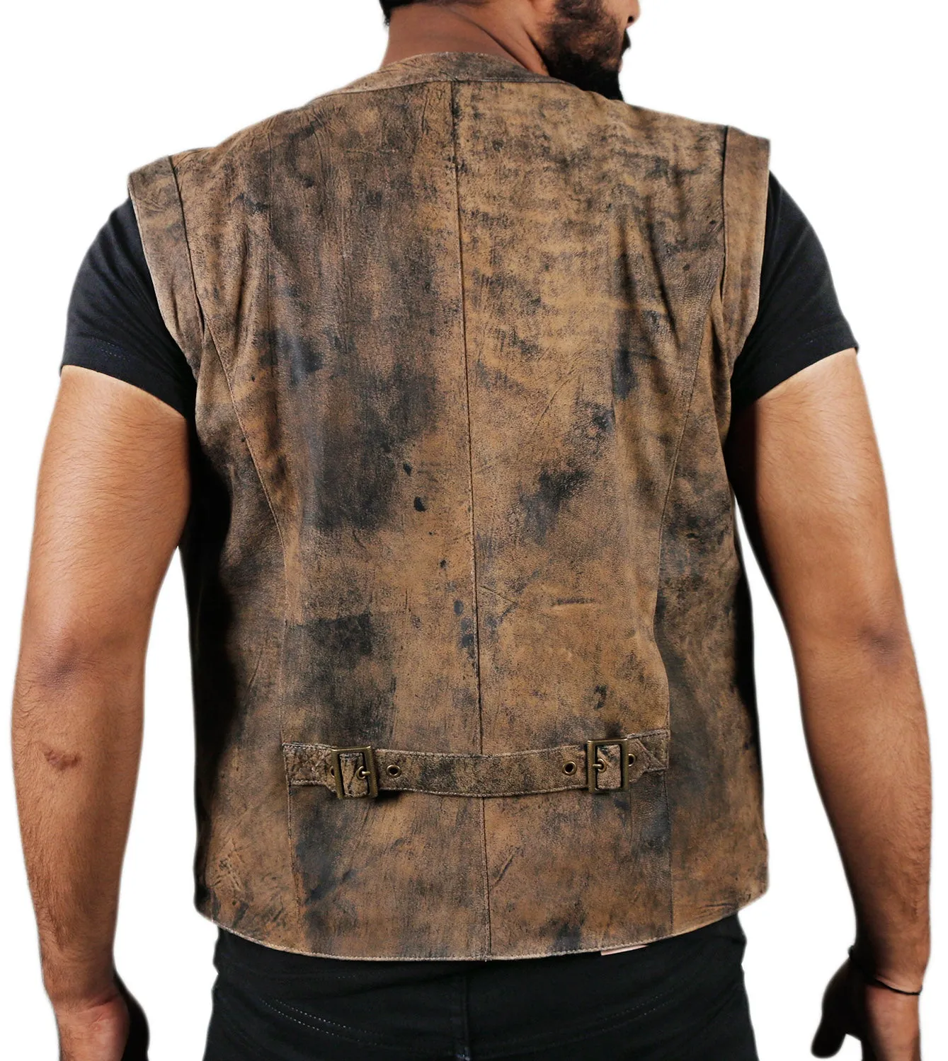 Halion Leather Trucker Vest