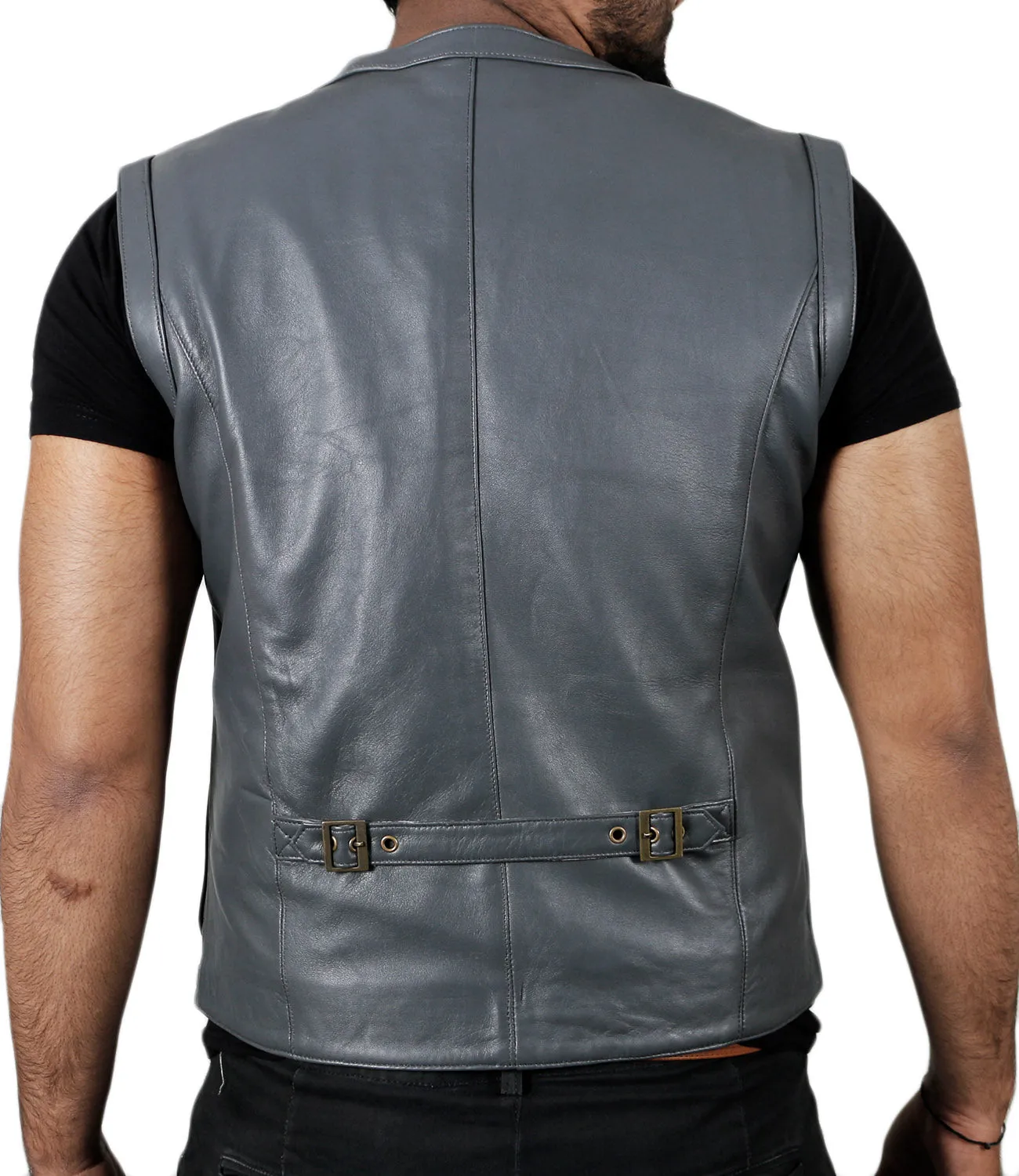 Halion Leather Trucker Vest