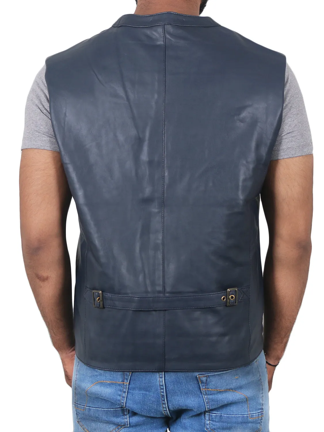 Halion Leather Trucker Vest