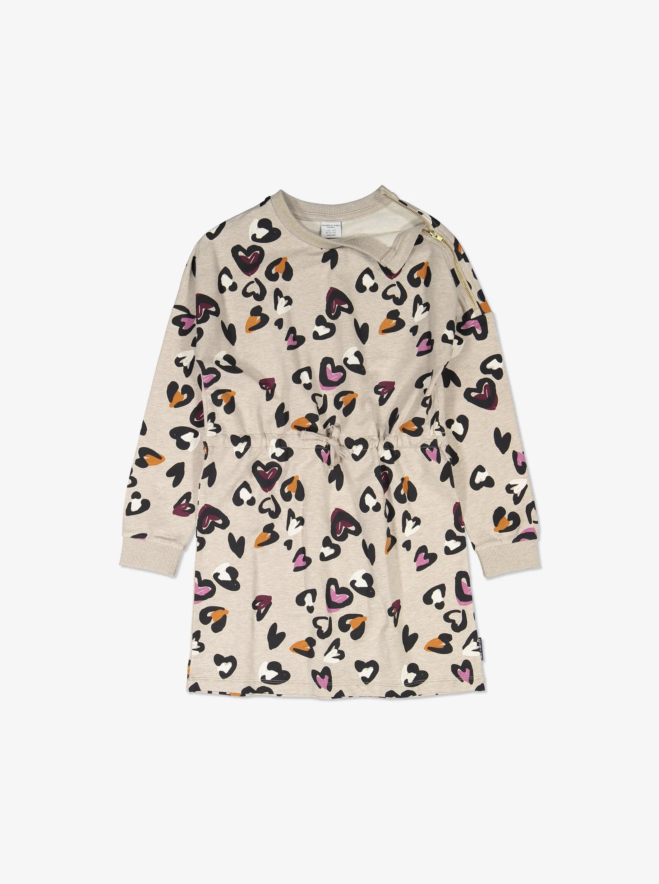 Heart Print Kids Sweatshirt Dress