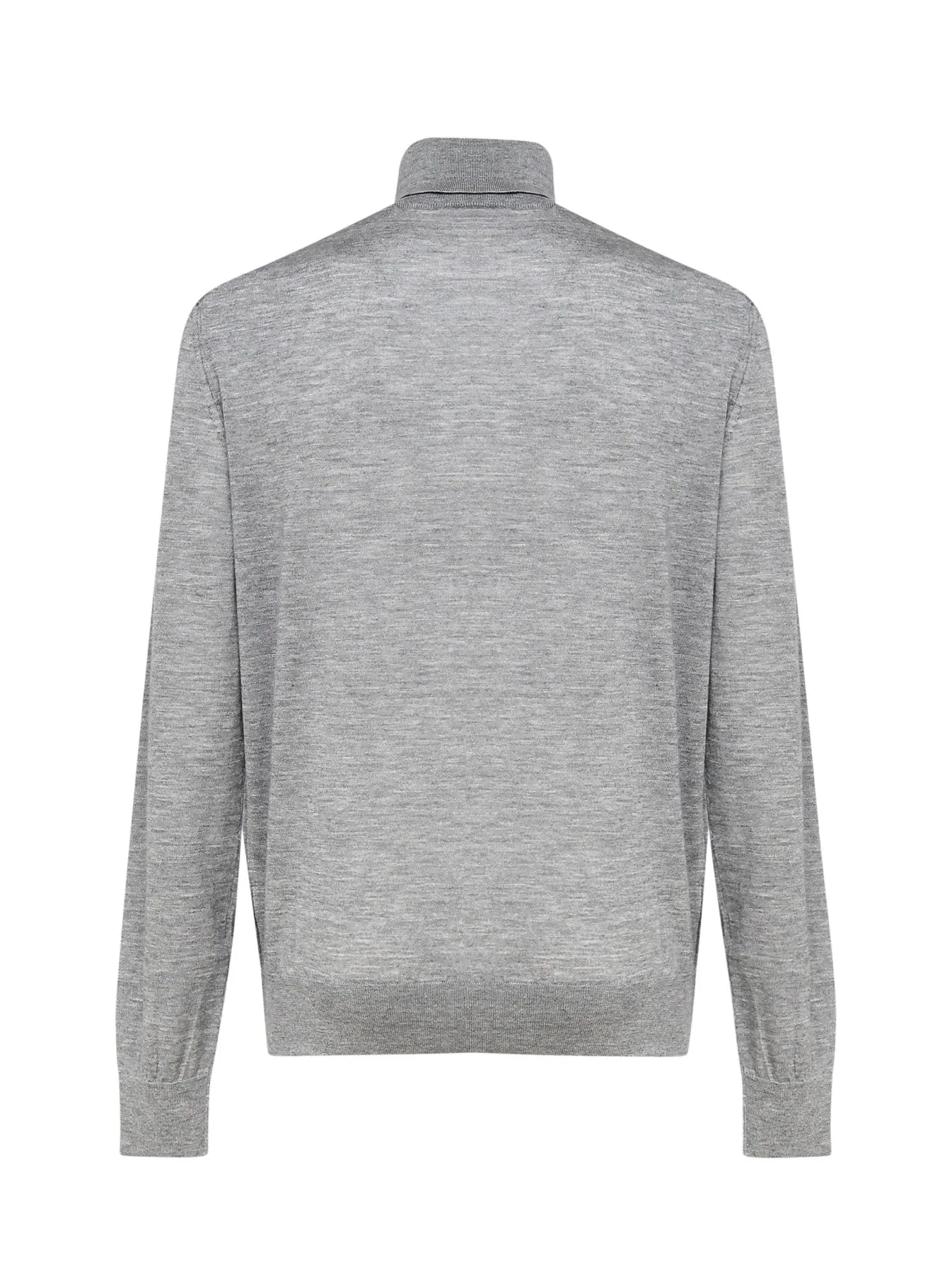 High-Necked Grey Virgin Wool Sweater