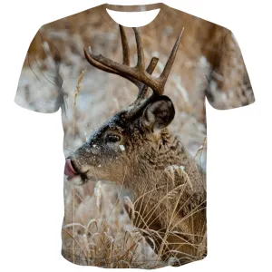 Hunting T shirts Men Jungle Tshirts Casual Deer T-shirts Graphic Shooter T-shirts 3d Camouflage Tshirts Novelty