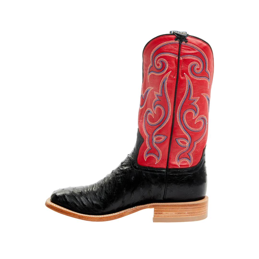 Hyer Men's Jetmore Full Quill Ostrich Red Cowboy Boots