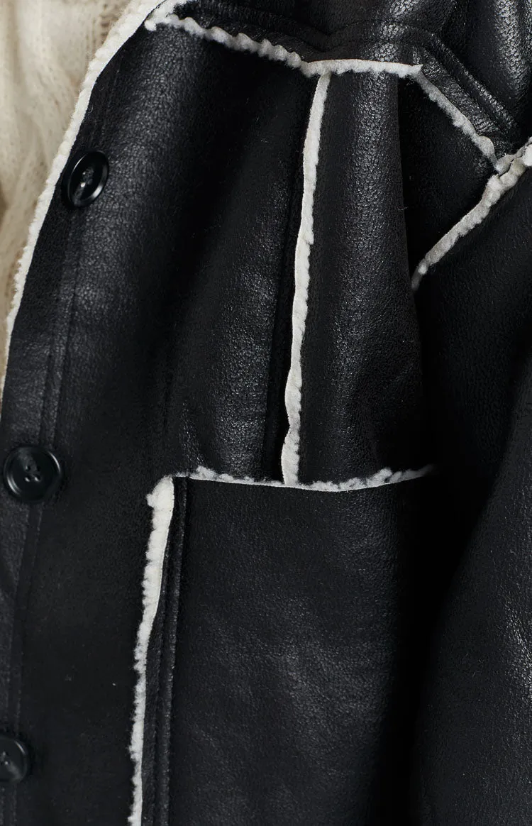 Lewis Black Fur Detail Jacket