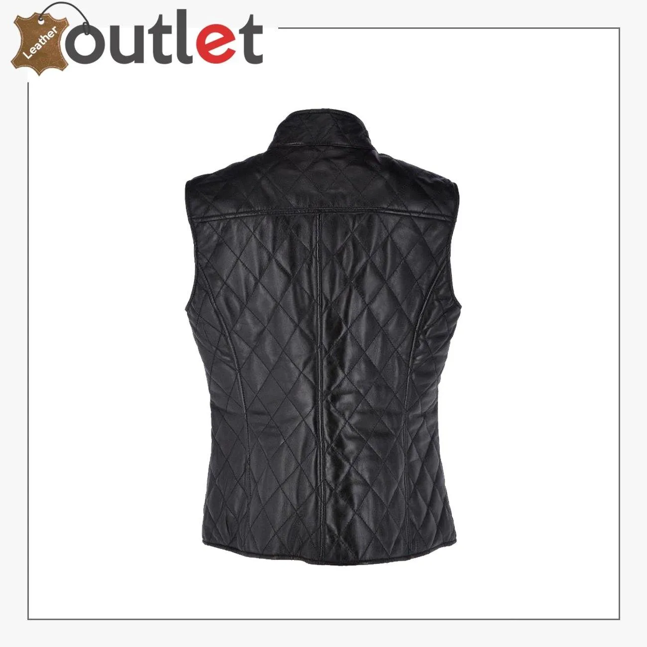 Luxury Diamond Quilted 100% Leather Gilet Vest Waistcoat