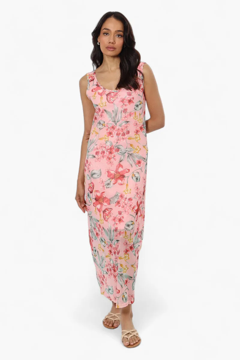 Majora Floral Mesh Maxi Dress - Pink