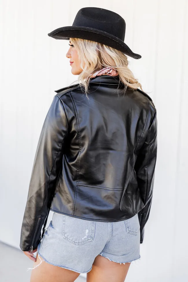 Meet Me There Black Faux Leather Moto Jacket FINAL SALE