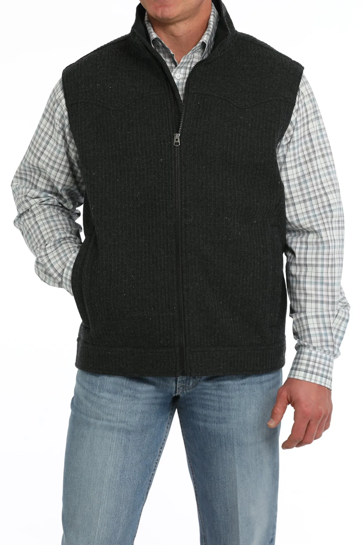 Men's Bonded Wooly Vest - Black