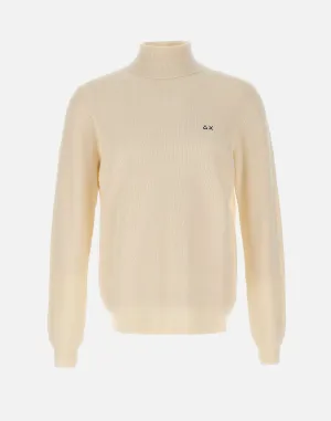 Men's Cream Turtleneck Sweater