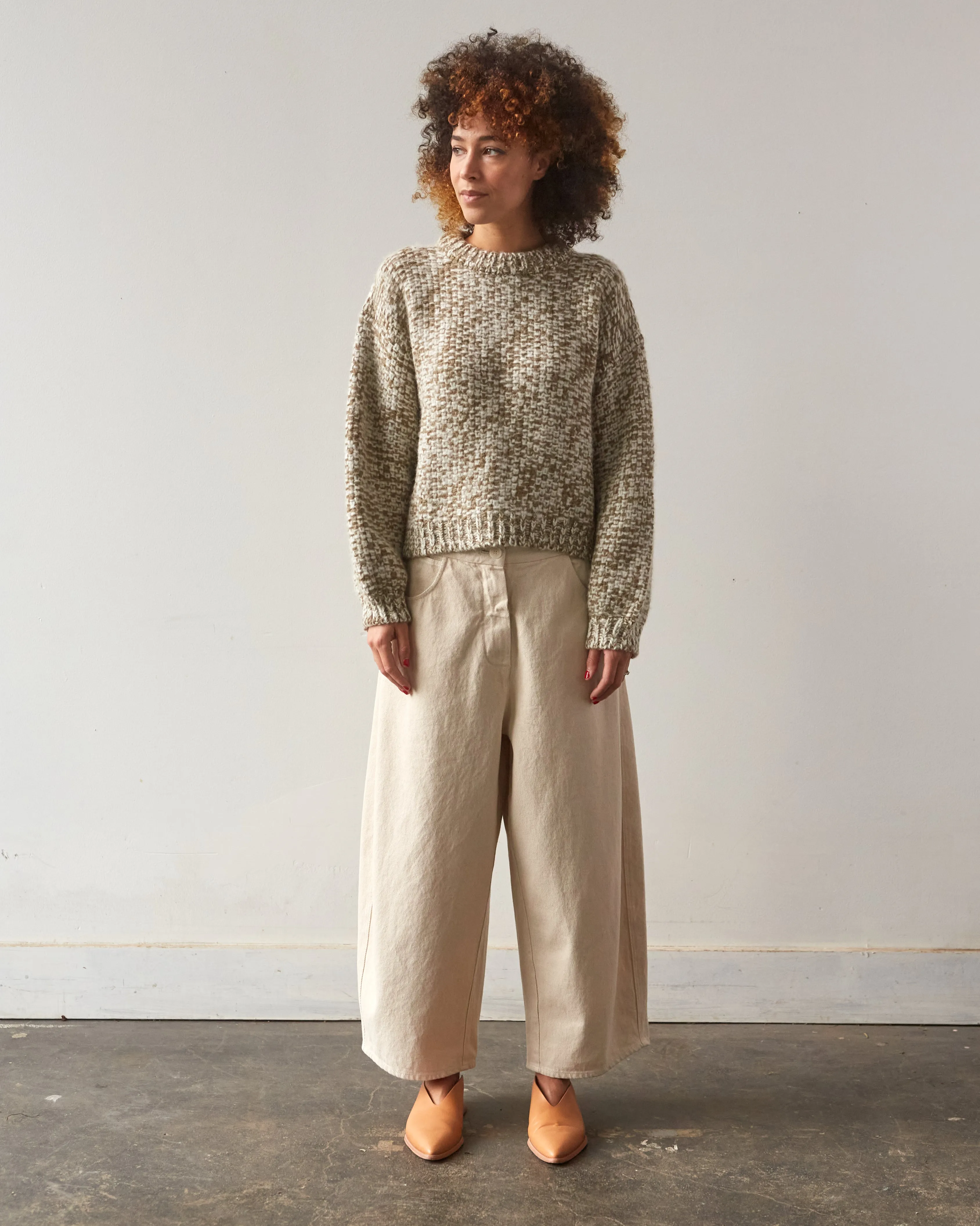 Micaela Greg Marle Sweater, Olive/Cream