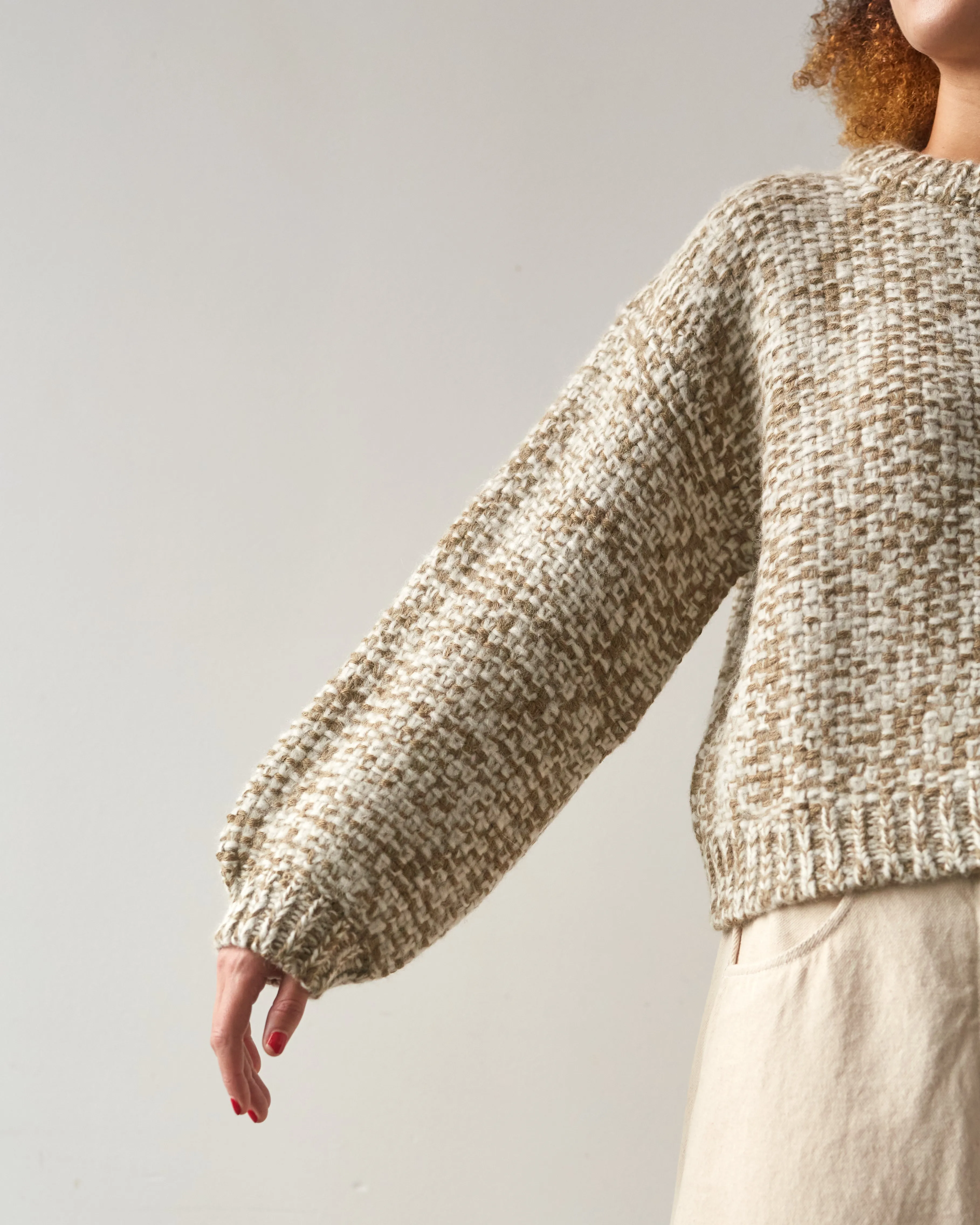 Micaela Greg Marle Sweater, Olive/Cream