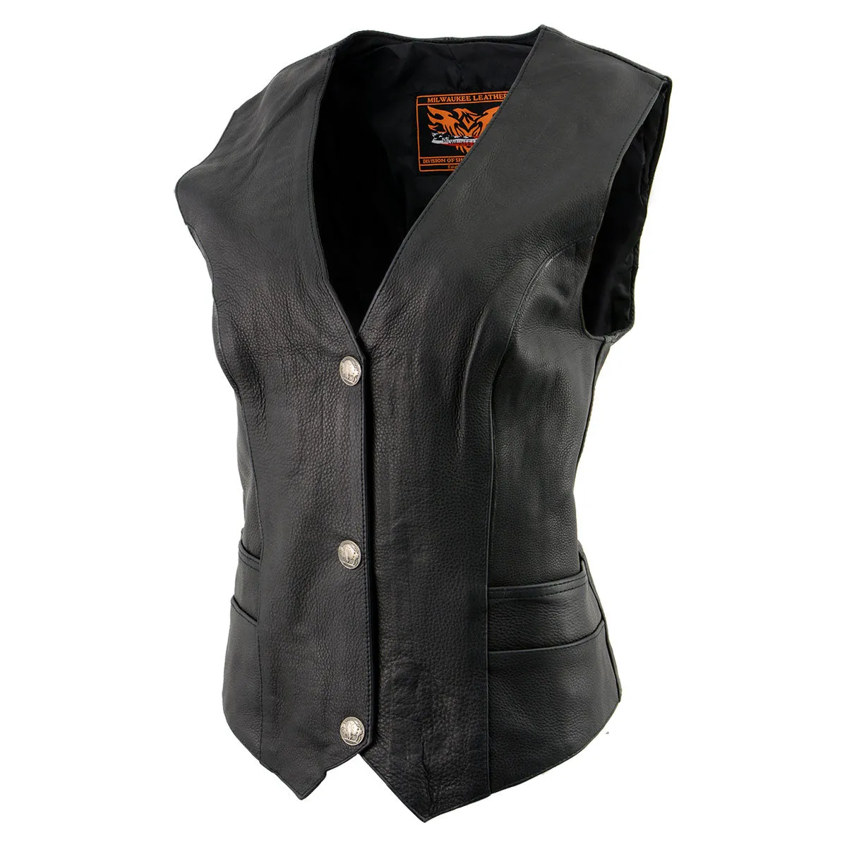 Milwaukee Leather XS1253 Women's Classic Black Leather Vest with