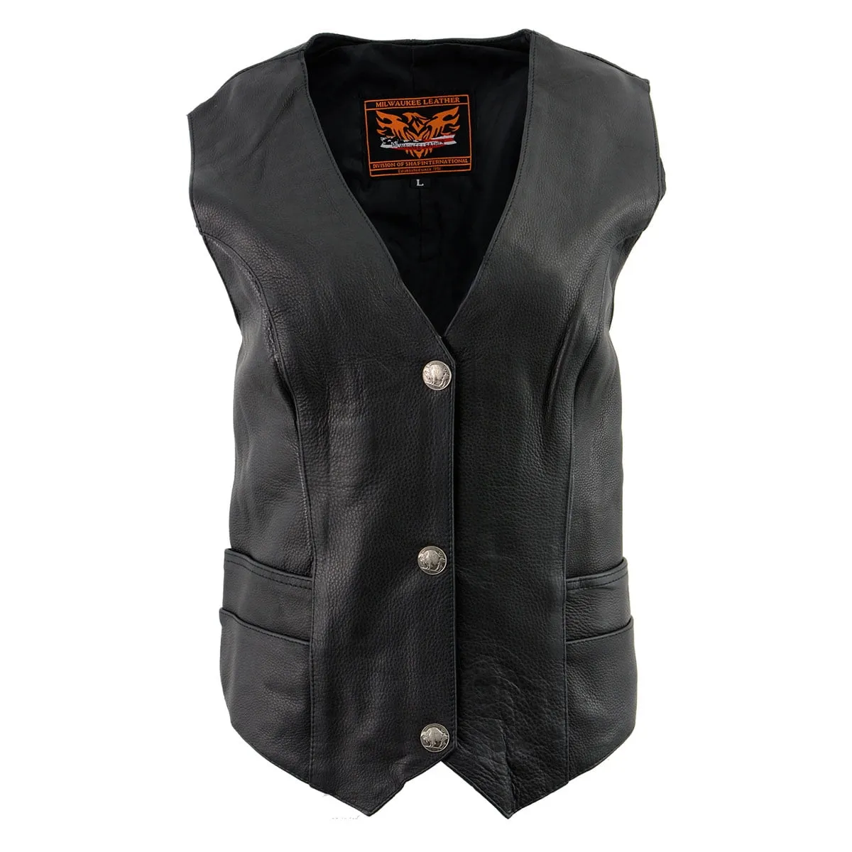 Milwaukee Leather XS1253 Women's Classic Black Leather Vest with