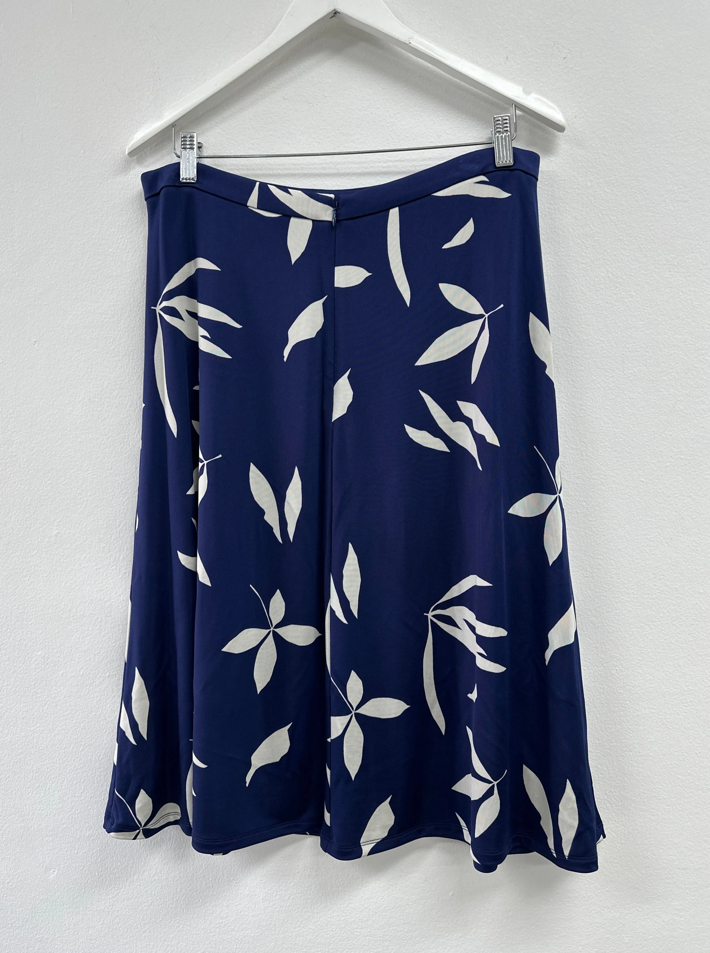 Navy Floral A line Skirt