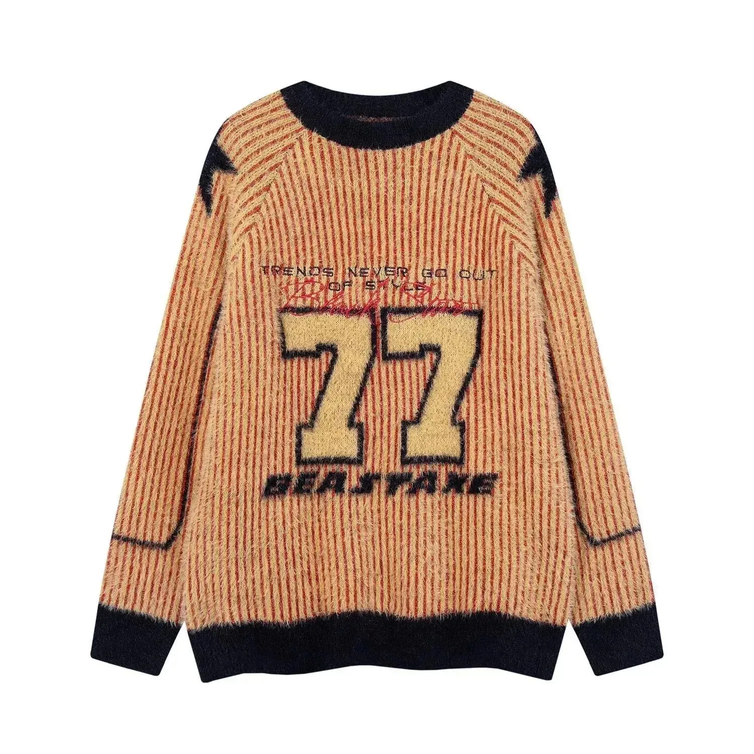 New Trend Autumn Winter Round neck Oversized Pullover Wool Sweater for Teenagers