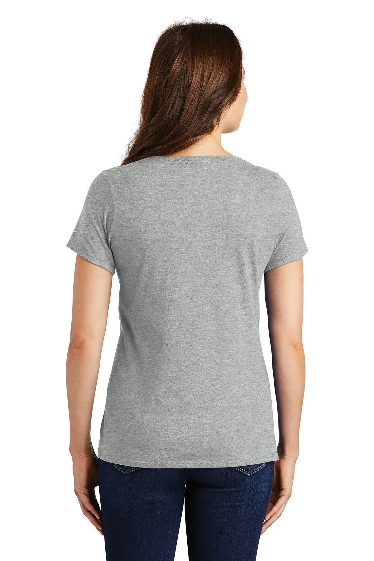 Nike Ladies Core Cotton Scoop Neck Customized Tees, Dark Grey Heather