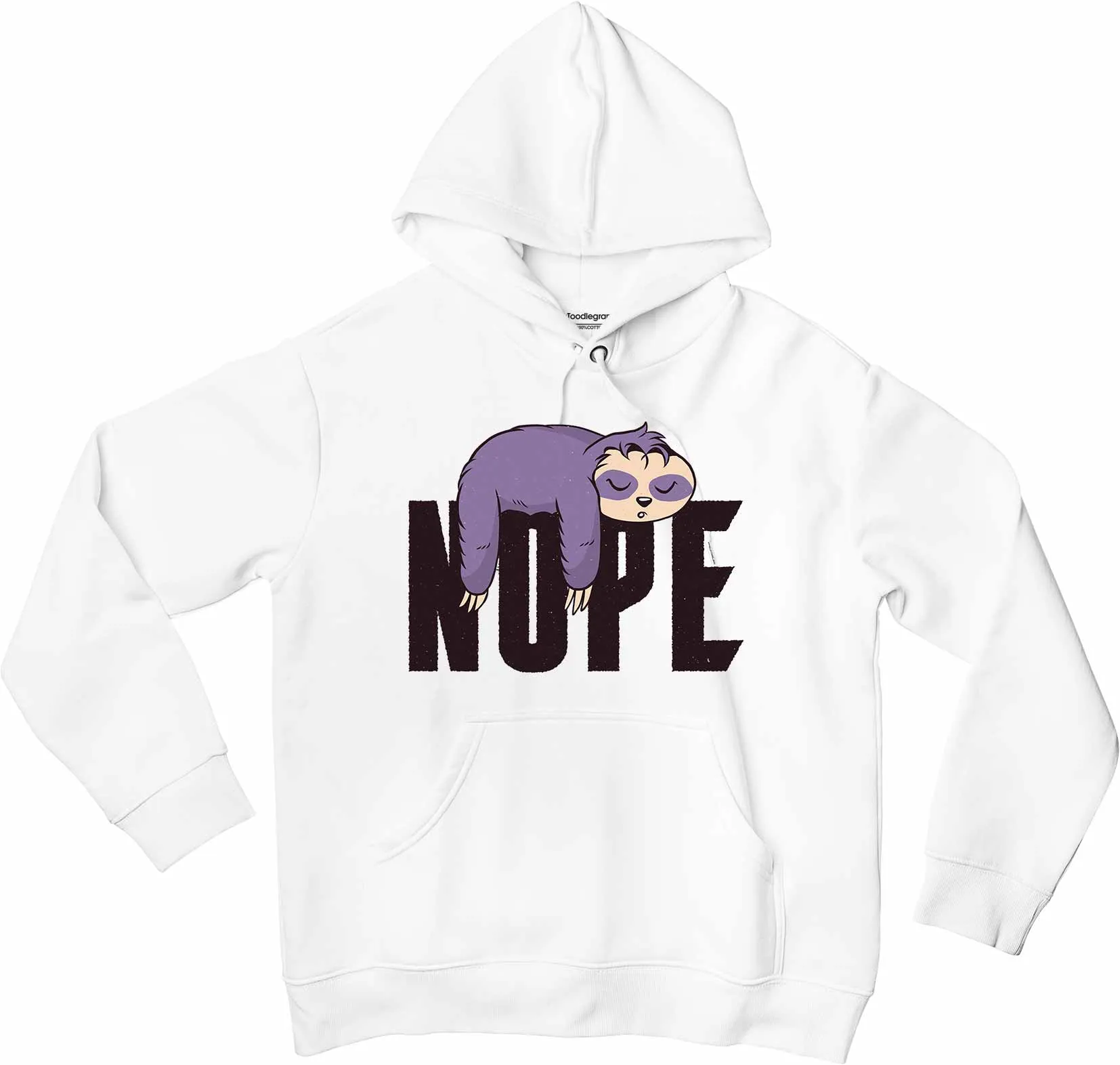 Nope Sloth Unisex Hoodies White