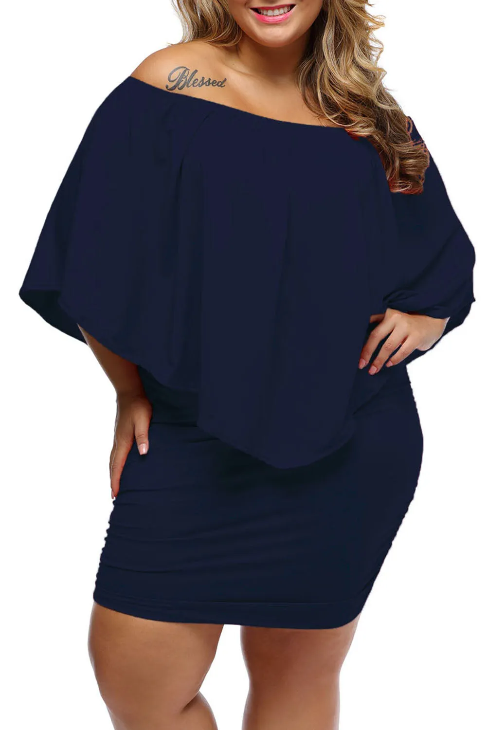 Plus size Mini Poncho Dress